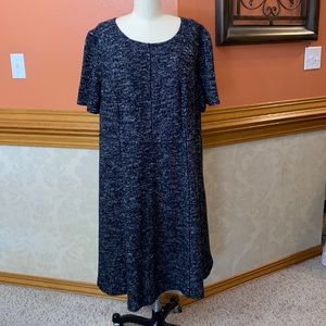 Talbots, New Fit and Flare Black Marled Fabric Dress 20W